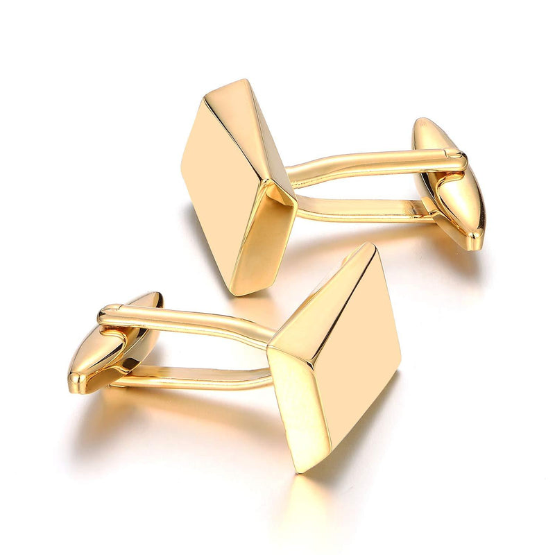 [Australia] - MERIT OCEAN Gold/Black Classic Cufflinks for Men Stainless Steel Wedding Business Gifts 