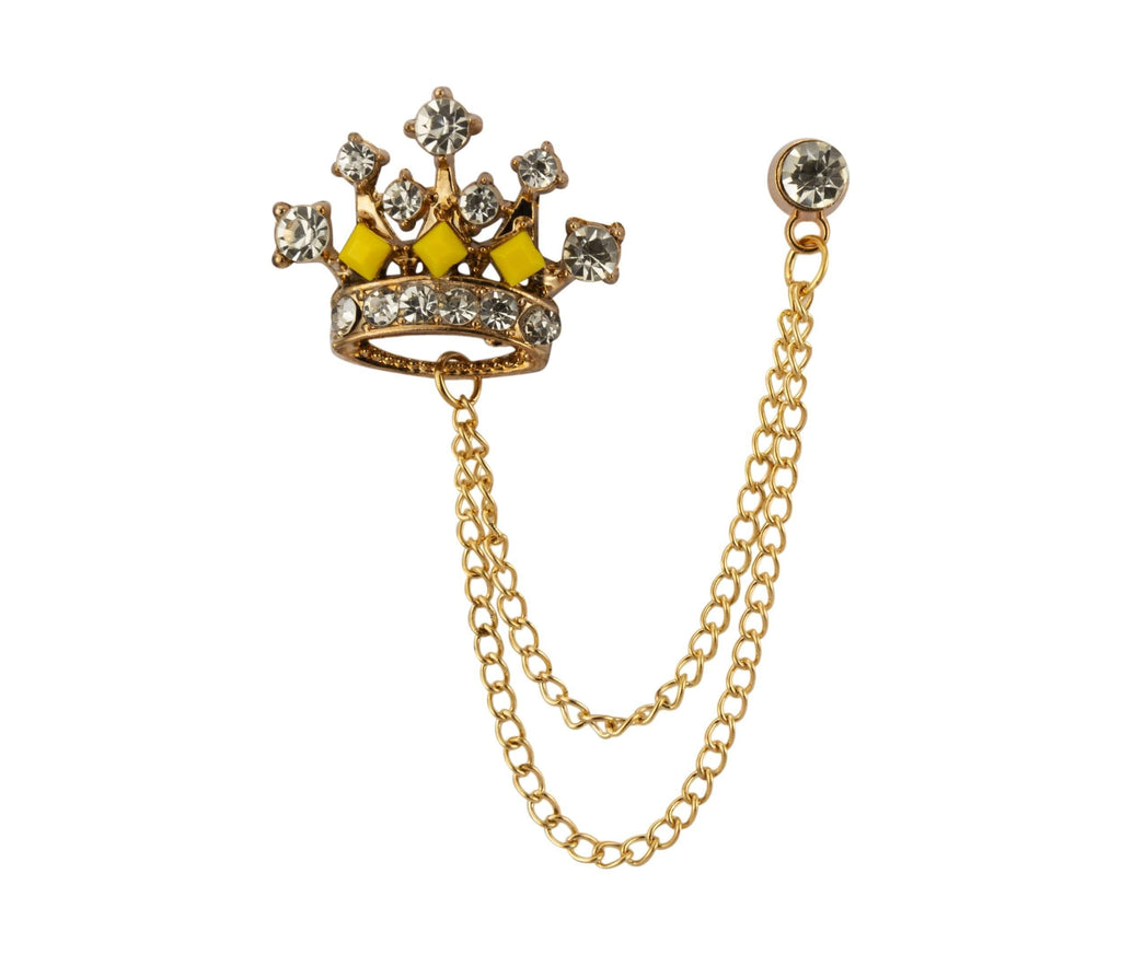 [Australia] - Knighthood Rose Gold Crown with Swarovski Detailing Lapel Pin Brooch 