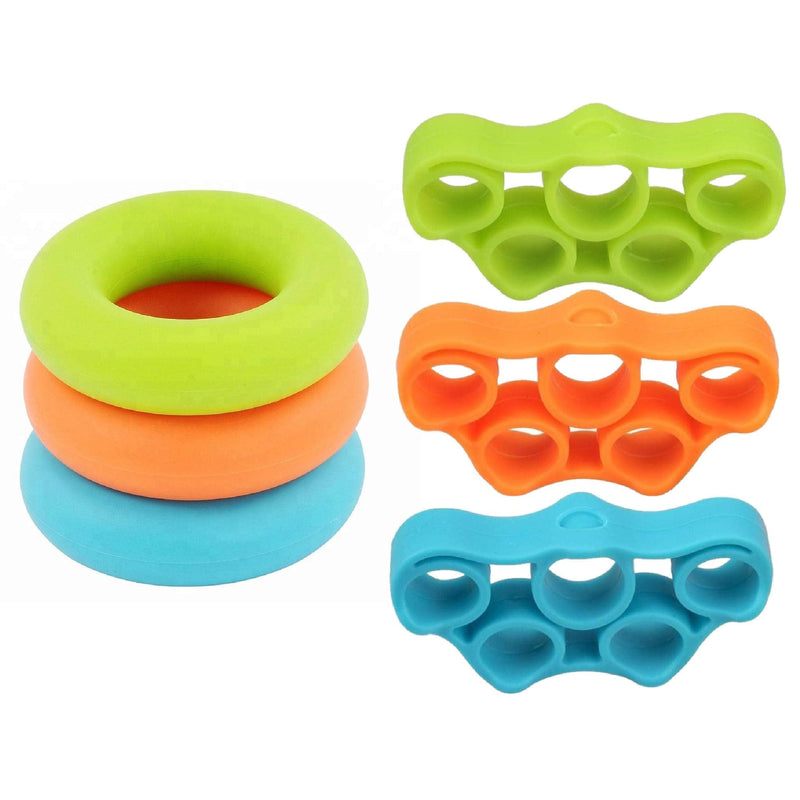 [Australia] - Serenily Hand Grip Strength Trainer - Finger Exerciser for Forearm Workout. 6 Pack Hand Grip Strengthener, Finger Stretcher for Carpal Tunnel, Arthritis, Wrist Pain, Physical Therapy & Stress Relief 