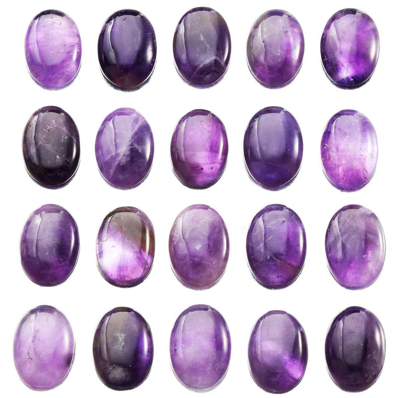 [Australia] - mookaitedecor 12pcs Amethyst Oval Cabochon Gemstone CAB Flatback Stone for Jewelry Making, 13x18mm Amethyst(13x18mm/0.5"x0.7") 