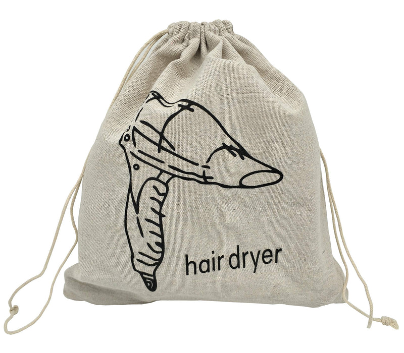 [Australia] - Sanrich 2 Pack Hair Dryer Burlap Bags Drawstring Hotel Storage Bag 12" X 12" 