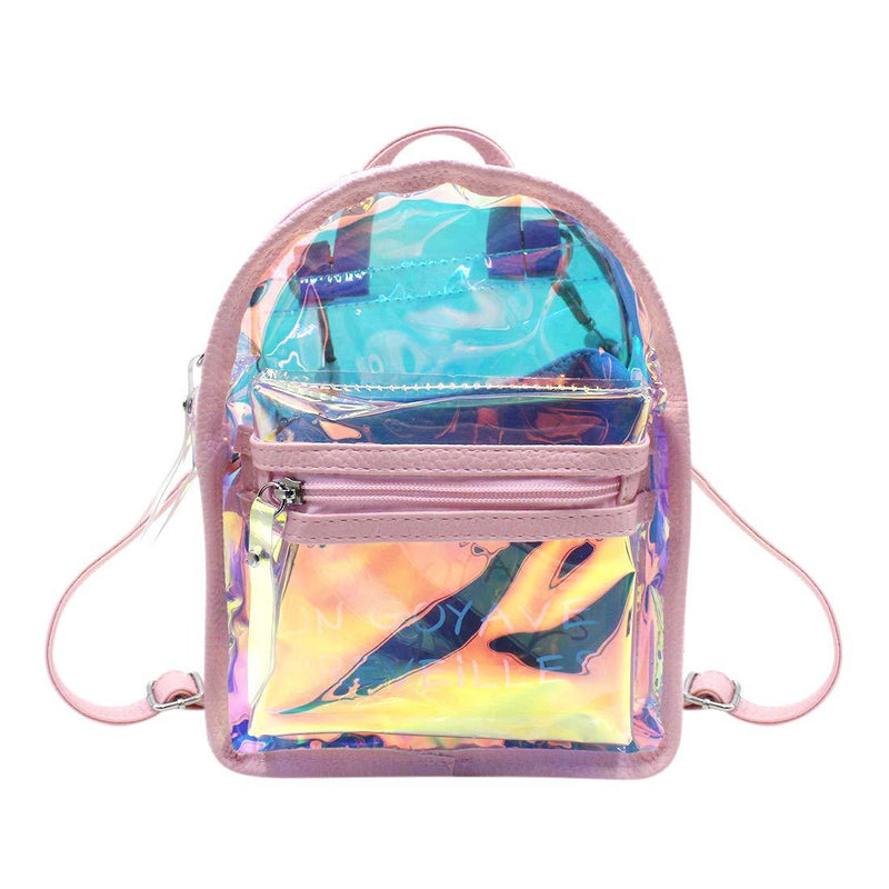 [Australia] - Colorful Transparent Backpack Women Clear Daypack Cosmetic Makeup Bag Satchel for Daily Use,Travel,Beach 