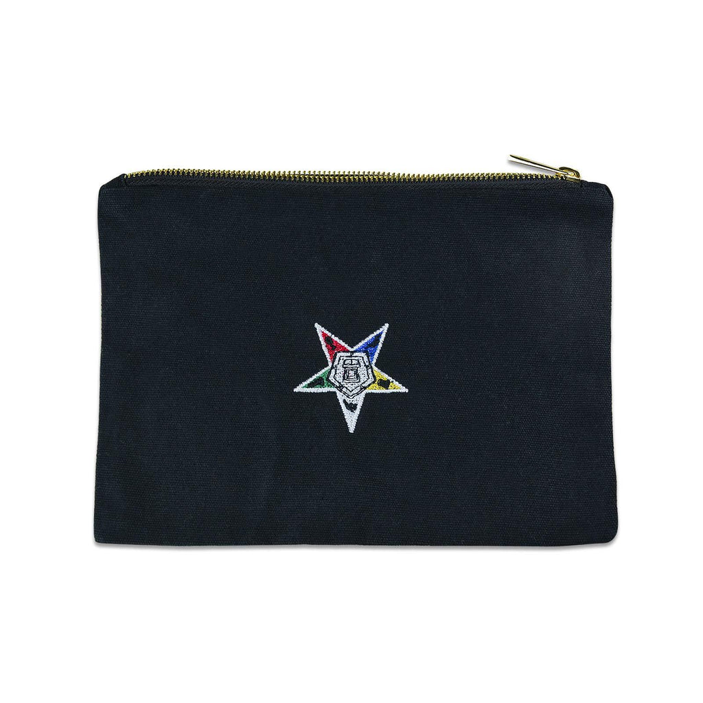 [Australia] - Order of the Eastern Star Masonic Canvas Accessory Bag - [Black][7" x 10"] 