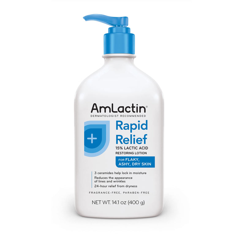 [Australia] - AmLactin Rapid Relief Restoring Body Lotion With Ceramides, Moisturizing Lotion for Dry Skin - 14.1 Oz Pump Bottle (Packaging may vary) 14.1 Ounce (Pack of 1) 