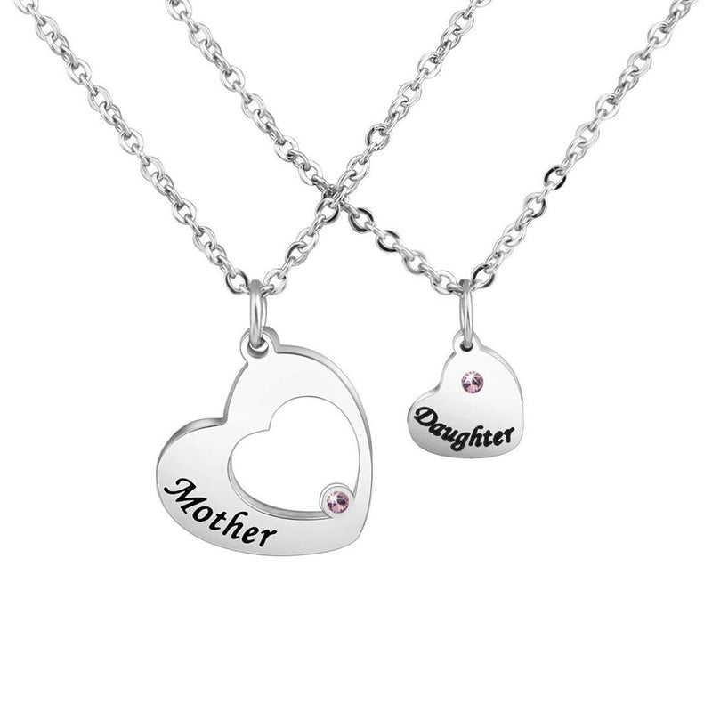 [Australia] - Zuo Bao Mother Daughter Necklace Mommy and Me Matching Heart Necklace mother&daughter necklace set 