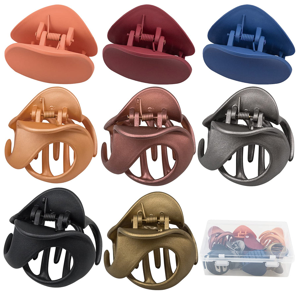 [Australia] - Hair Claw Clips 8 Colors, EAONE Stylish Jaw Clips Non Slip Hair Clip Clamps Styling Accessories Box Packaged for Mother's Day Gift Women Girls, 8 Pieces 