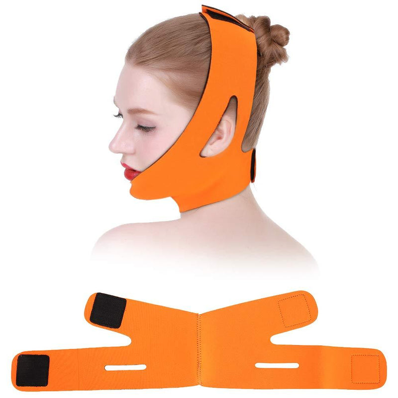 [Australia] - Face Slimming Belt, Facial Intense Lifting Double Chin Reducer Bandage Belt Mask Face-Lift Double Chin Skin Strap(Orange) 