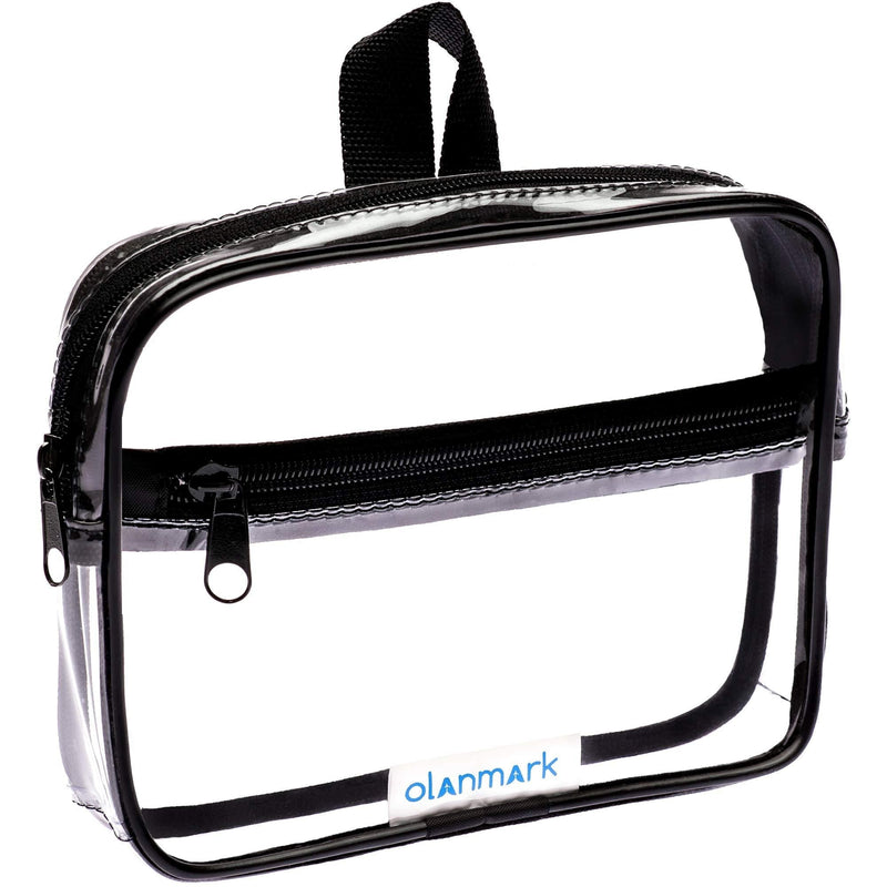 [Australia] - TSA Approved Toiletry Bag 3-1-1 Clear Travel Cosmetic Bag with Handle - Quart Size Bag with Zipper - Carry-on Luggage Clear Toiletry Bag for Liquids - Airport Airline TSA Compliant Bag for Man Women Black 