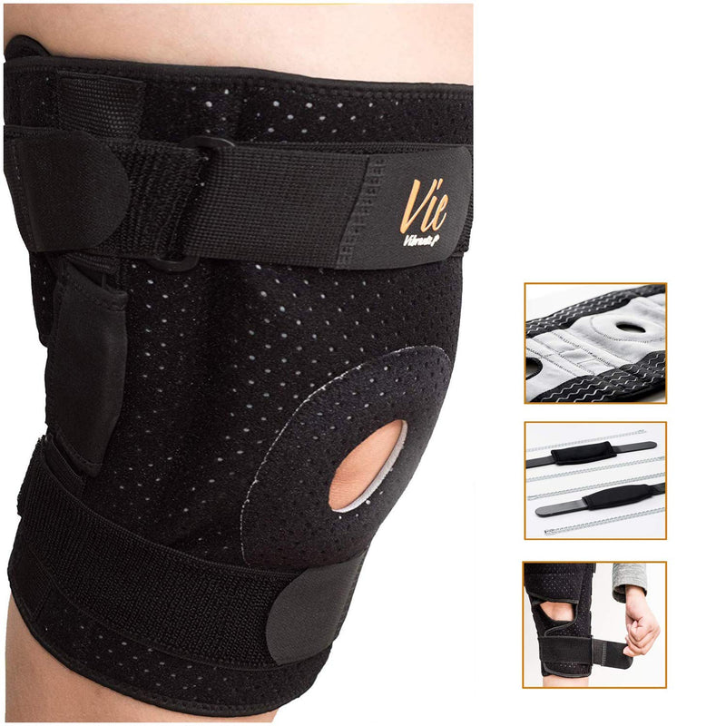 [Australia] - Hinged Knee Brace Plus Size – Newly Engineered Knee Braces with Flexibility, Extra Supportive, Non-Slip and Non Bulky - Vie Vibrante Size 3(Gray): fits 27.5-31.5" Thigh Circ. Gray 