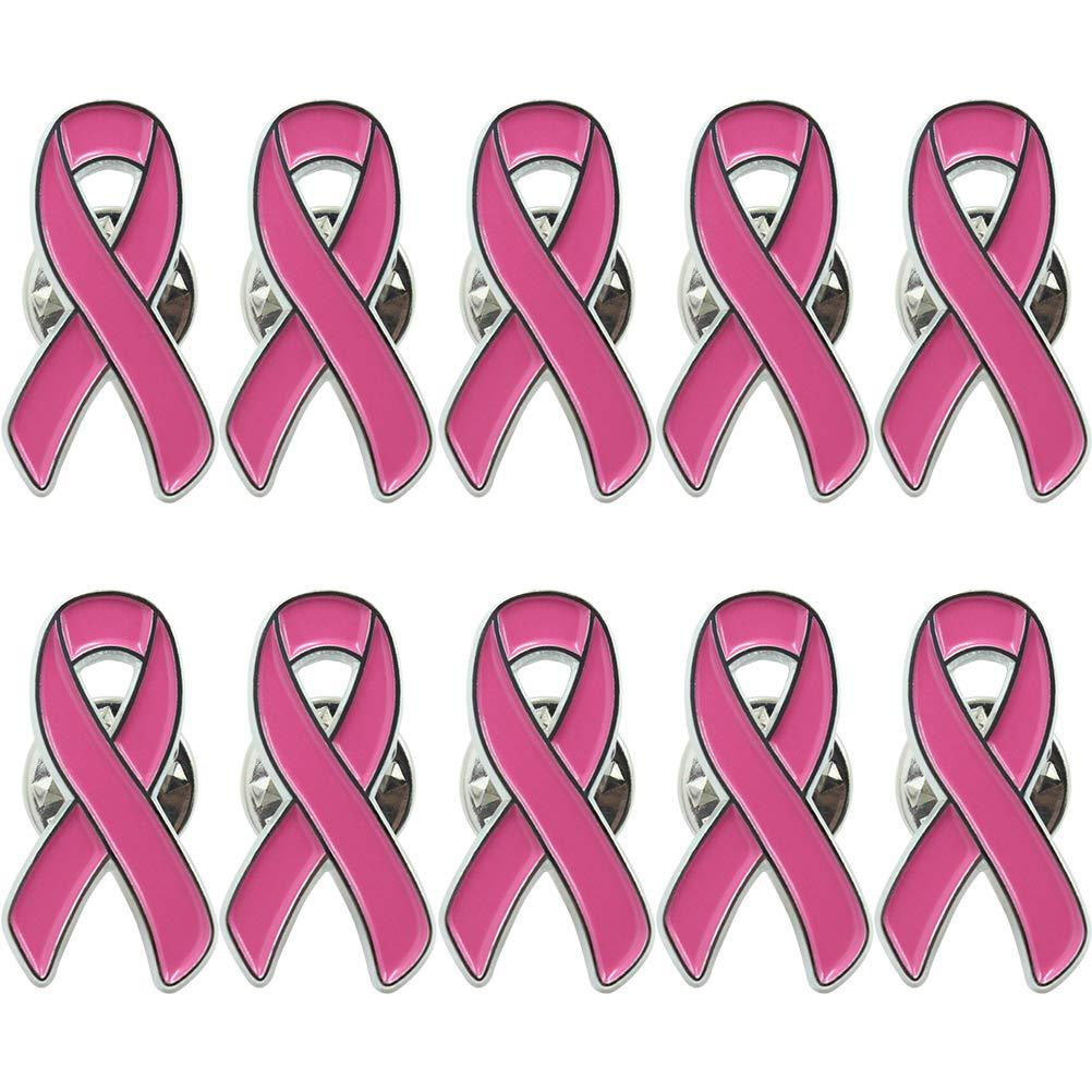 [Australia] - Masonicbuy Pink Ribbon Breast Cancer Awareness Lapel Pin Color 1 10 PACK 
