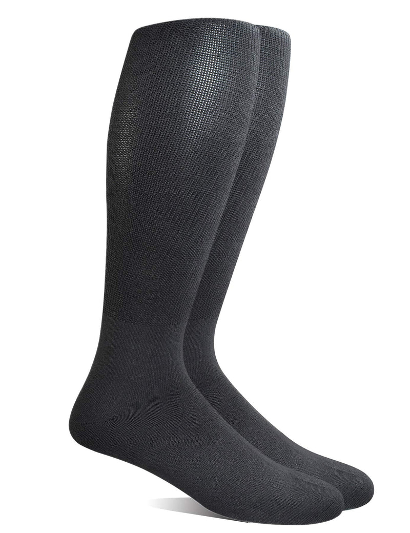 [Australia] - Yomandamor Mens 4 Pairs Over the Calf Super Soft Diabetic/Dress Socks with Seamless Toe 10-13 4 Pairs Black 