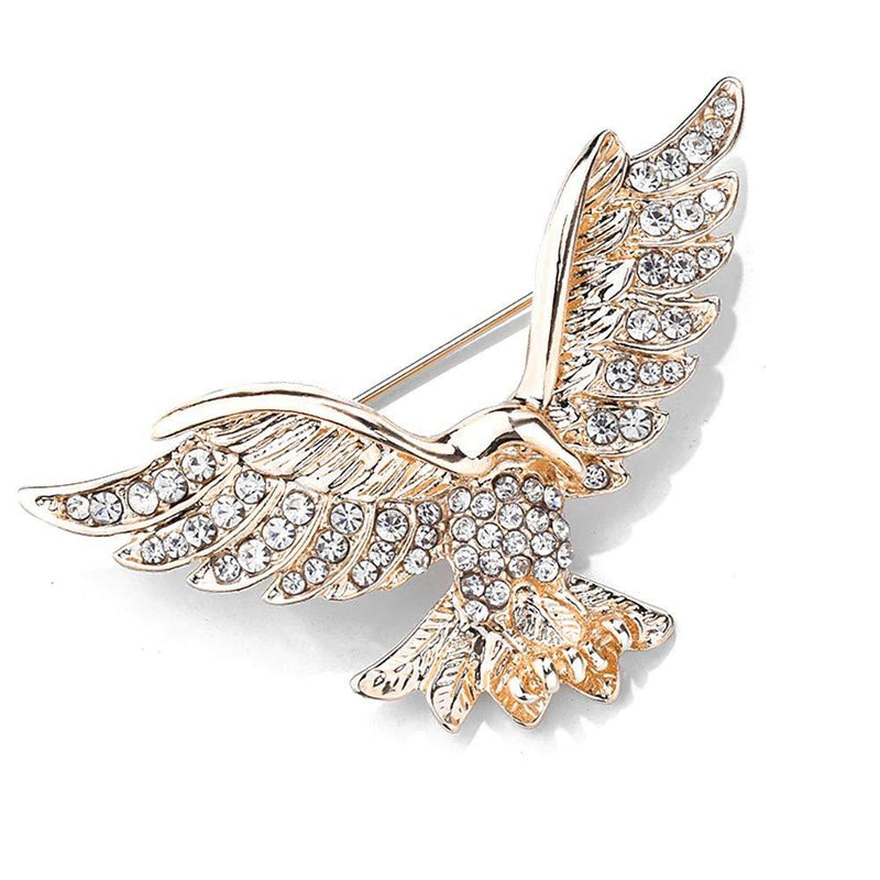 [Australia] - MIXIA Eagle Bird Brooches Pin for Women/Men Fashion Full Rhinestone Animal Brooch Jewelry Gold 