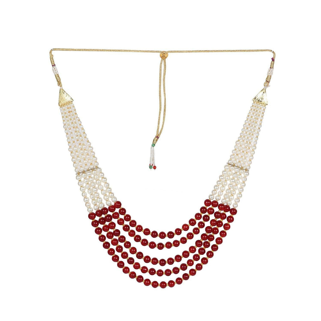 [Australia] - Sansar India Beaded Five Layer Multistrand Indian Necklace Jewelry for Girls and Women 1259 