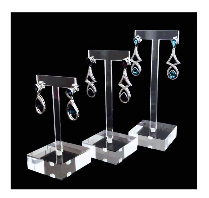 [Australia] - Svea Display for Jewelry Earrings High End Clear Acrylic Stands Blocks for Trade Show Photo Gallery Store Exhibit Presentation Set of 3PCs 