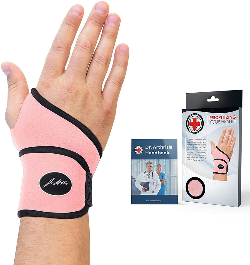 [Australia] - Doctor Developed Comfy,Lightweight,Wrist Support-Strap-Brace-Hand Support, Perfect fit for both Right and Left Hand, for Men and Women by Dr Arthritis - Single (Pink) Pink - Single 