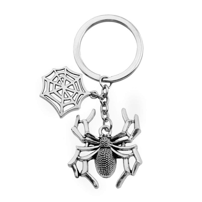 [Australia] - bobauna Vintage Spider and Web Charm Keychain Spider Jewelry Spider Web keychain 