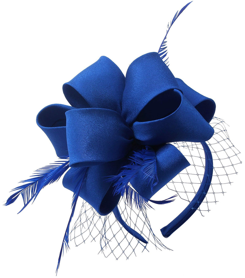 [Australia] - Myjoyday Fascinators for Women Derby Headband Wedding Tea Party Hats Hair Clip for Girls 005-blue-2 