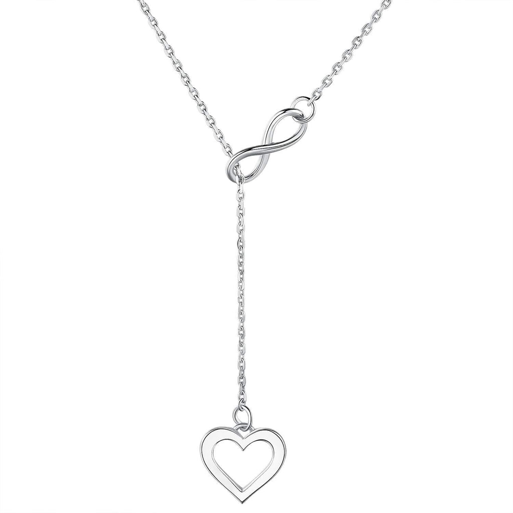 [Australia] - Infinite Love Necklace - 925 Sterling Silver Love Heart Womens Necklace Jewelry, Forever Love Pendant Endless love Necklace Christmas and Valentine's Day Jewelry Birthday Gift for Girls and Women 