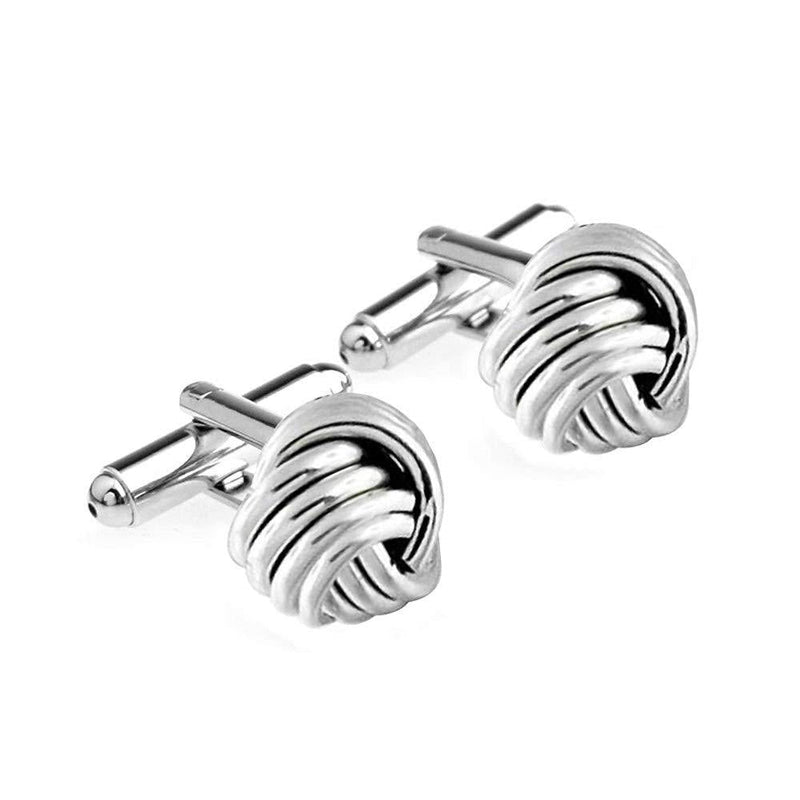 [Australia] - LeCalla Men's Sterling Silver Jewelry Valentine Love-Knot Cufflink Gifts for Dad 