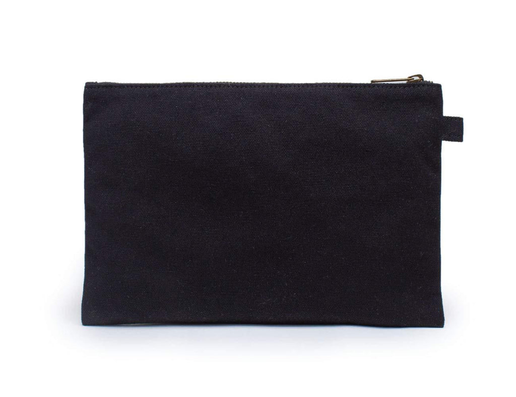 [Australia] - Cosmetic Bag Multipurpose Makeup Bag with Zipper Cotton Canvas Bag Travel Toiletry Pouch DIY Craft Bag Pencil Bag (Black, s) Black Small 