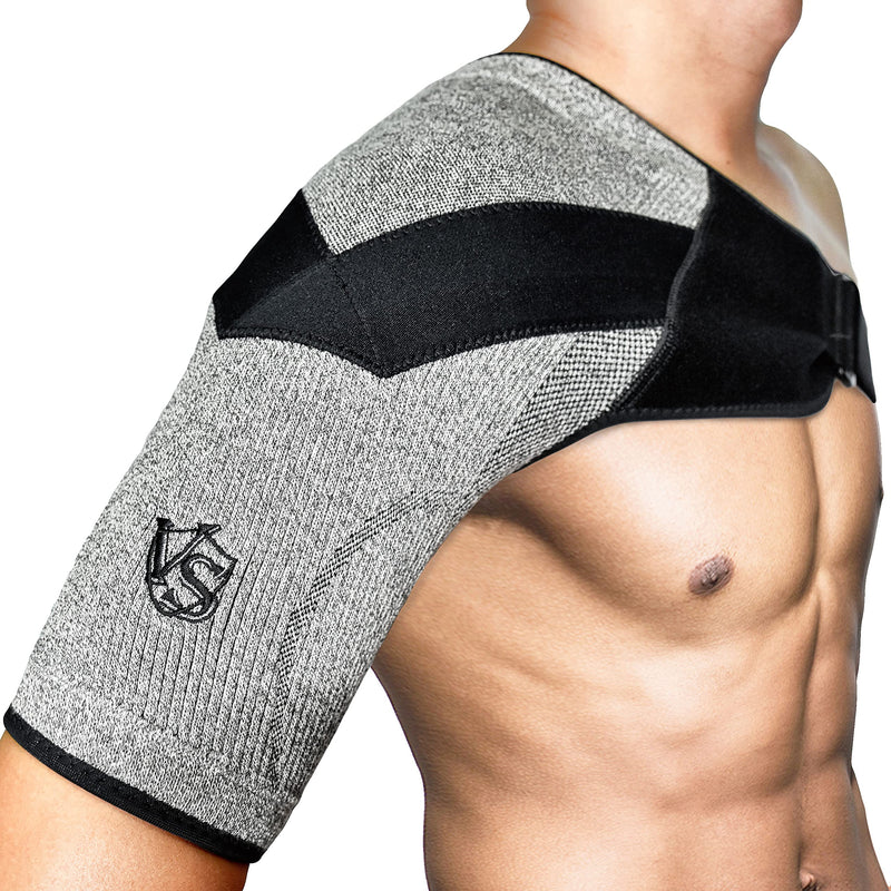 [Australia] - Vital Salveo Shoulder Brace Compression Sleeve Wrap with Support and Stability Breathable for Shoulder Pain Dislocated Rotator Cuff Tendinitis (1PC) Small (Pack of 1) 