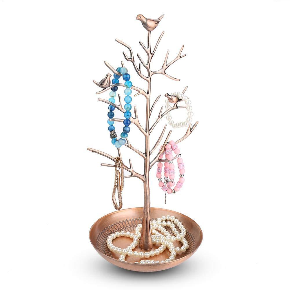 [Australia] - TMISHION Jewelry Hanger Stand, Exhibitor for Jewels, Stand Earrings Rings Bracelets Organizer for Jewelry Tree Design(Antique Brass) Antique Brass 