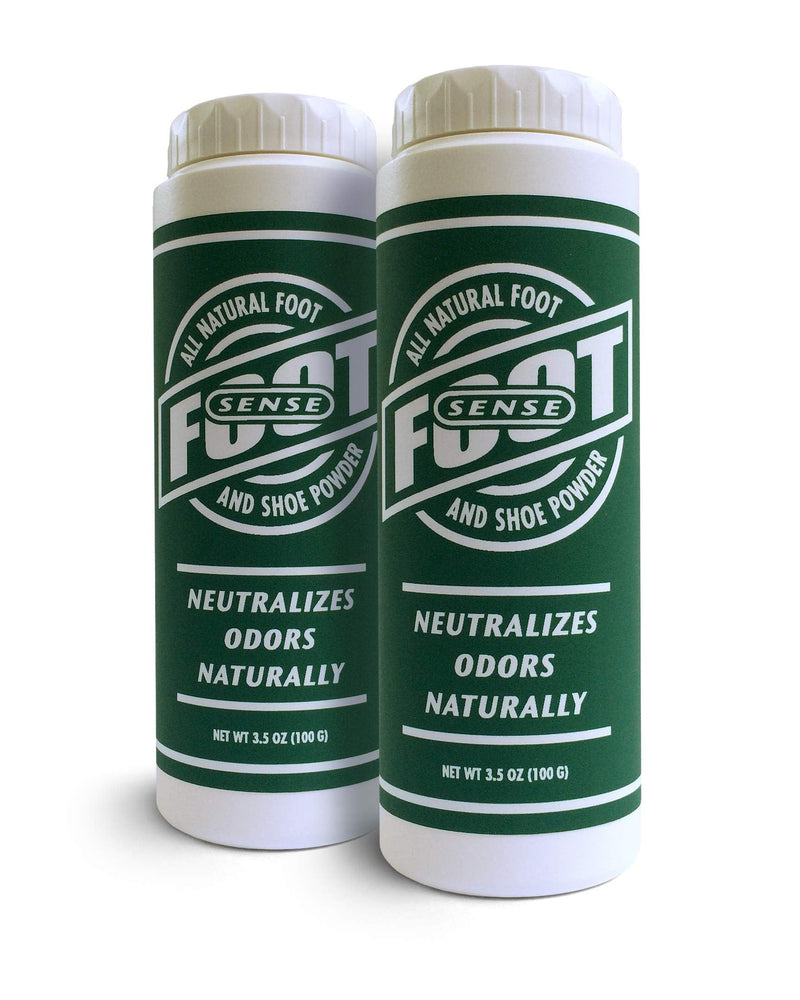 [Australia] - Natural Foot and Shoe Odor Eliminator – Talc-Free Shoe Deodorizer and Body Powder Neutralizes Smelly Odors – Long-Lasting, Fast-Acting Foot Powder for Kids and Adults USA- Made by Foot Sense - 2 Pack 3.52 Ounce (Pack of 2) 