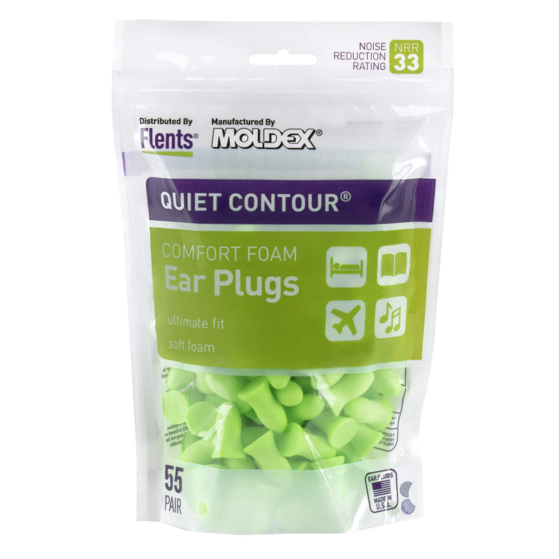 [Australia] - Flents Foam Ear Plugs, 55 Pair for Sleeping, Snoring, Loud Noise, Traveling, Concerts, Construction, & Studying, Contour to Ear, NRR 33, Green, Made in the USA 55 Pair Green 