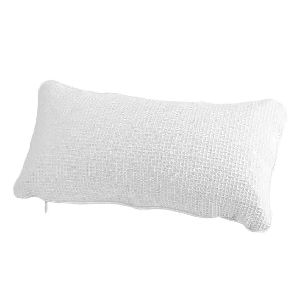 [Australia] - EORTA Bathtub Pillow Anti-slip Aerated Pillow with Suction Cup Spa Bath Cushion for Head Neck Rest Relax, Home, Bathroom, White, 13.8"X7.8" 