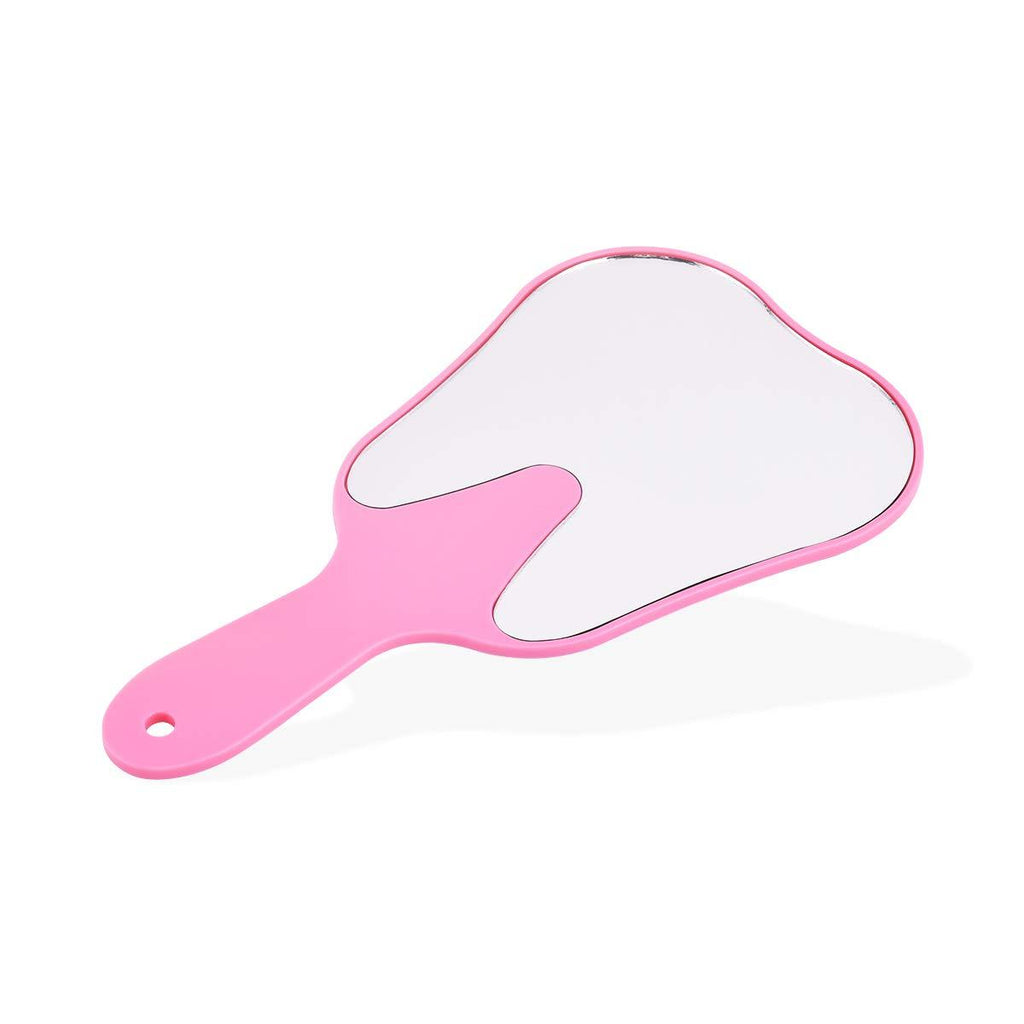 [Australia] - Dental Cute Tooth Shaped Mirror Hand Held Plastic Mirrors Patient Face Mirrors Oral Clinic Gift for Women Kids (Pink) Pink 
