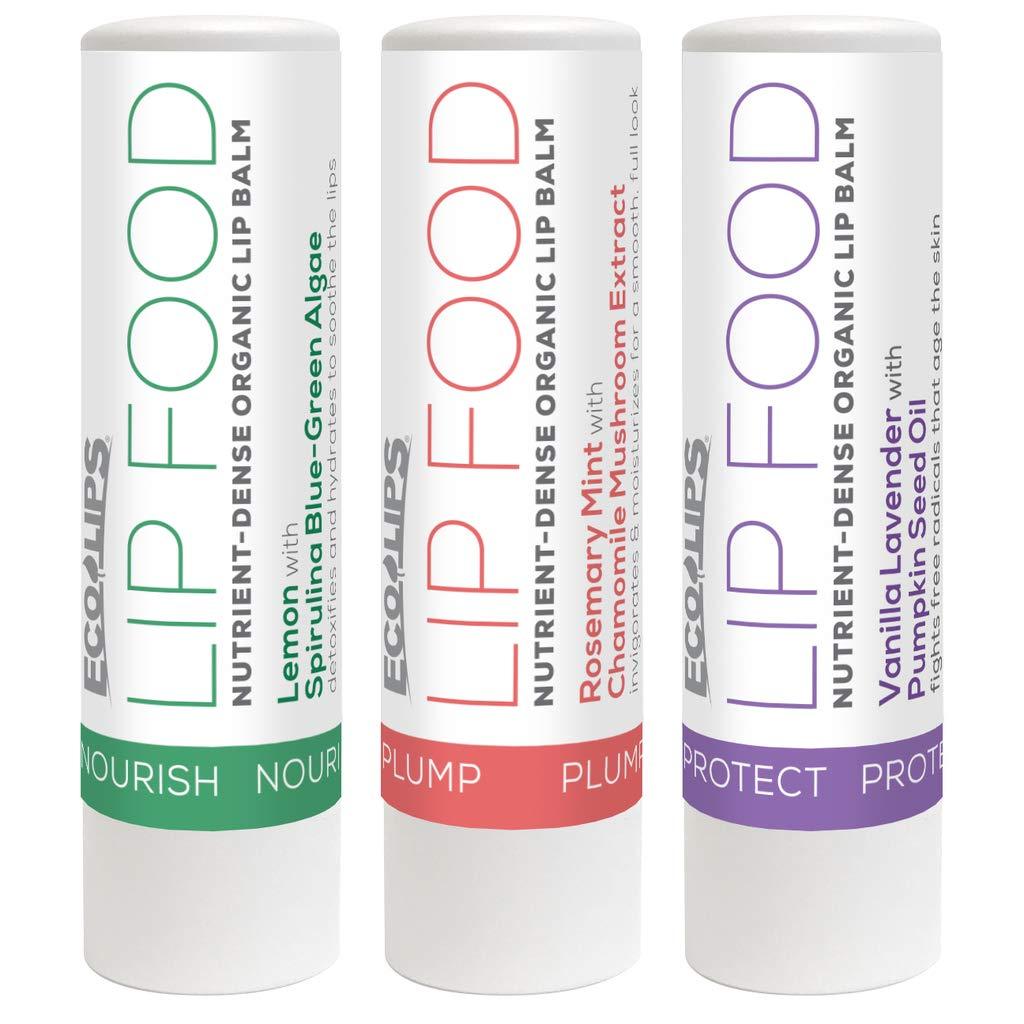 [Australia] - Eco Lips Lip Food - Nutrient Dense & Organic Lip Balm (Nourish, Plump and Protect) Variety 