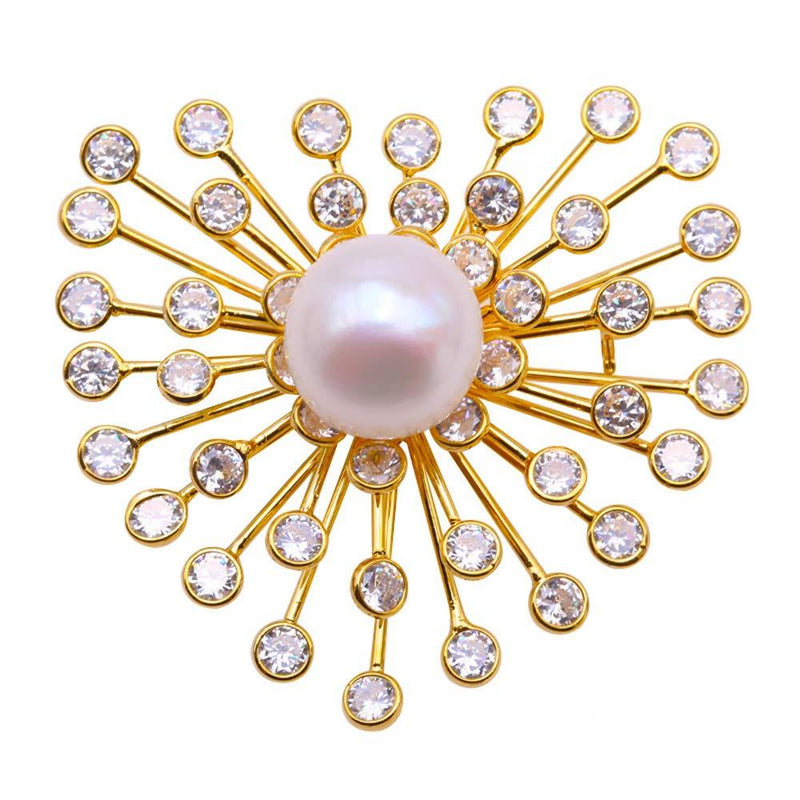 [Australia] - JYX Pearl Brooch 14.5mm White Freshwater Pearl Brooch Pin 