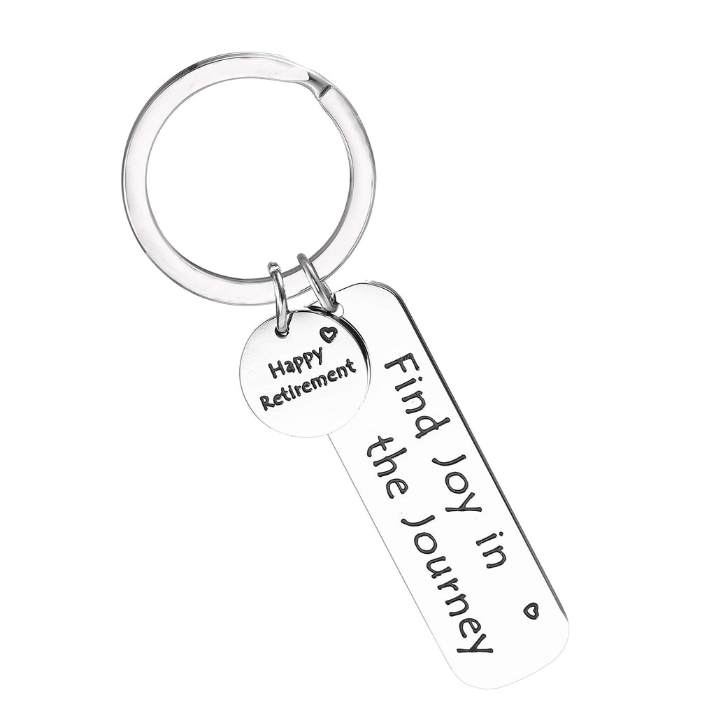 [Australia] - Anlive Find Joy in The Journey Keychain Happy Retirement Inspirational Gift Silver 