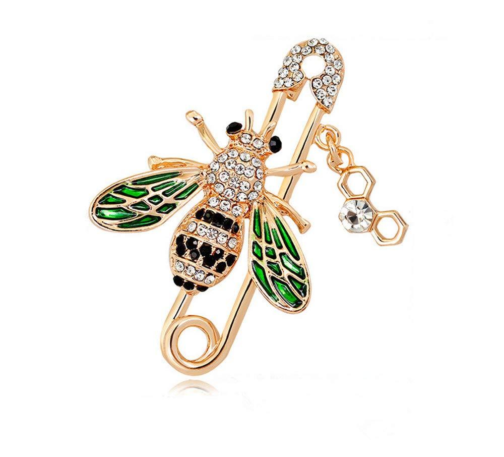 [Australia] - GYAYU Bee Brooch pins Women Enamel Crystal Insect Pin Lapel Pin Large Safety Pin 