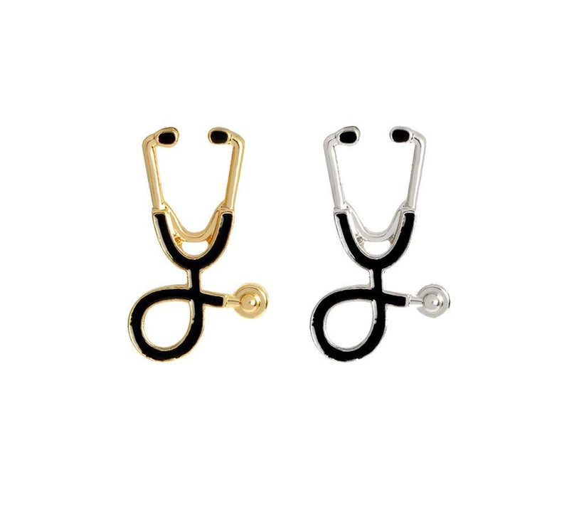 [Australia] - JOYID 2pcs/Set Cute Stethoscope ECG Brooch Medical Doctor Nurse Enamel Lapel Collar Pins Brooch for Women Men Children 