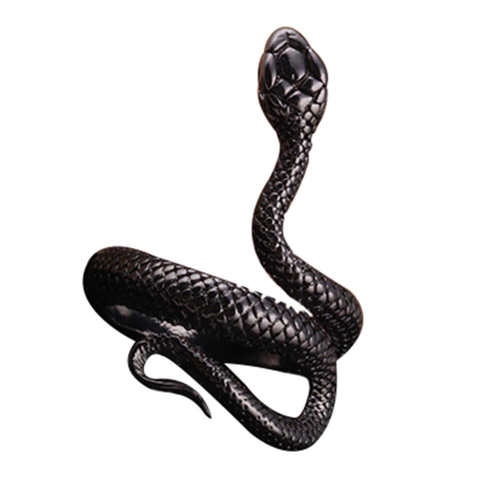 [Australia] - HIIXHC Snake Rings Fashion Animal Rings for Women Snake Ring Vintage Jewelry Rings for Men Adjustable Size black snake ring 