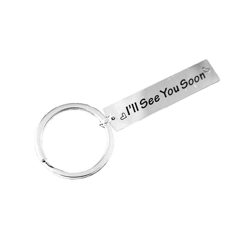 [Australia] - Meiligo Boyfriend Girlfriend Gift I'll See You Soon Keychain Long Distance Relationship Gifts Friends Key Chain See You Letter 