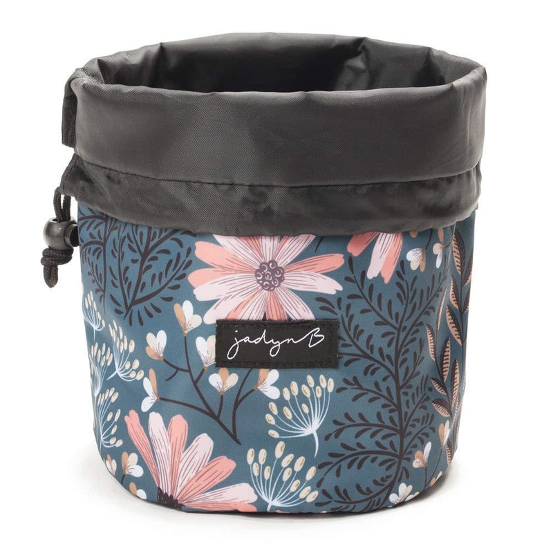 [Australia] - Jadyn B Cinch Top Compact Travel Makeup Bag and Cosmetic Organizer for Women (Navy Floral) Navy Floral 