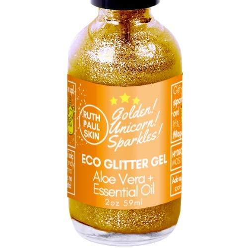 [Australia] - Body Glitter Gold. Eco Body Shimmer Make Up for Face Body & Hair in Moisturizing Aloe Vera Gel & Essential Oils. Women, Teens, Tweens, Kids. Unicorn Sparkles by Ruth Paul Skin 2oz 