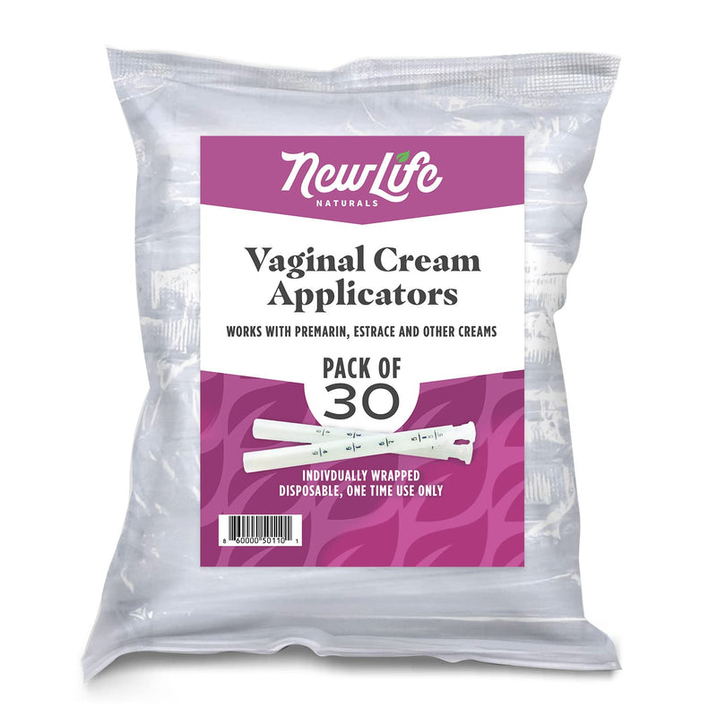 [Australia] - Disposable Plastic Vaginal Applicator Pack: Hygienic Threaded Injector Applicators to Fit Preseed Lubricant, Estrace, Personal Lube and OTC Gel or Cream Products - With Dosage Measurements - 30 Pack 