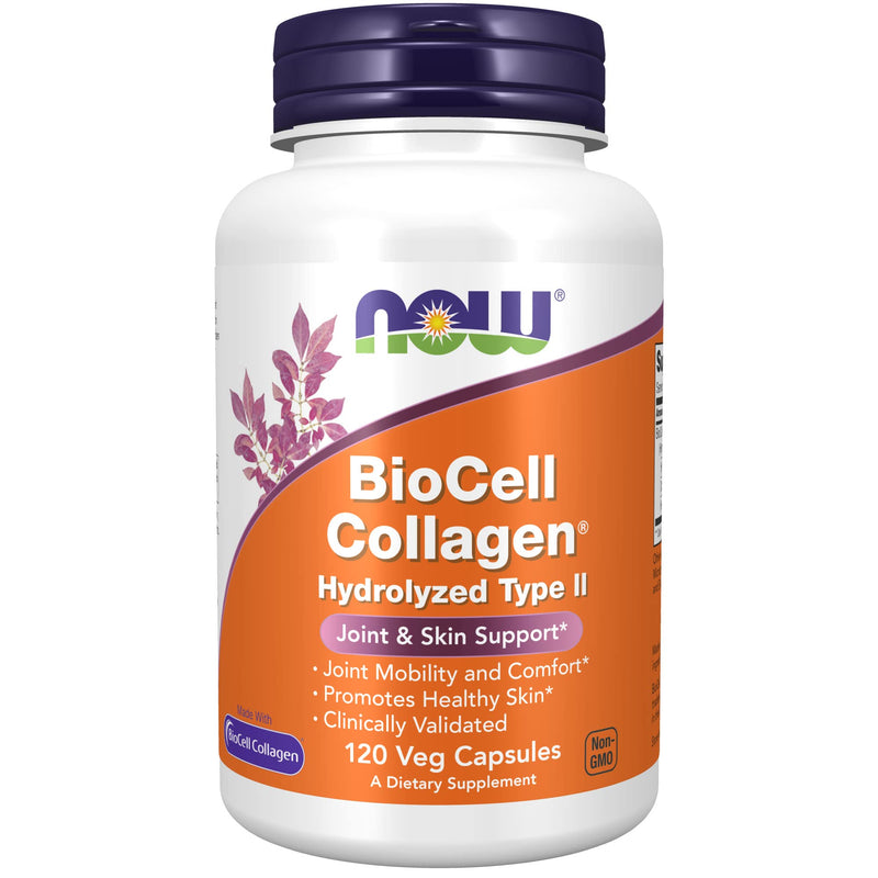 [Australia] - NOW Supplements, BioCell Collagen® Hydrolyzed Type II, Clinically Validated, 120 Veg Capsules 