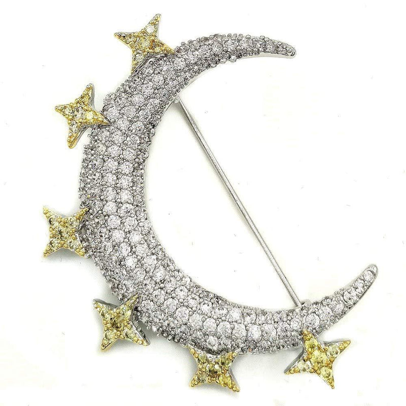 [Australia] - Dreamlandsales Victorian Vintage Small Golden Stars Crescent Moon Brooches Pins Planet Jewelry 