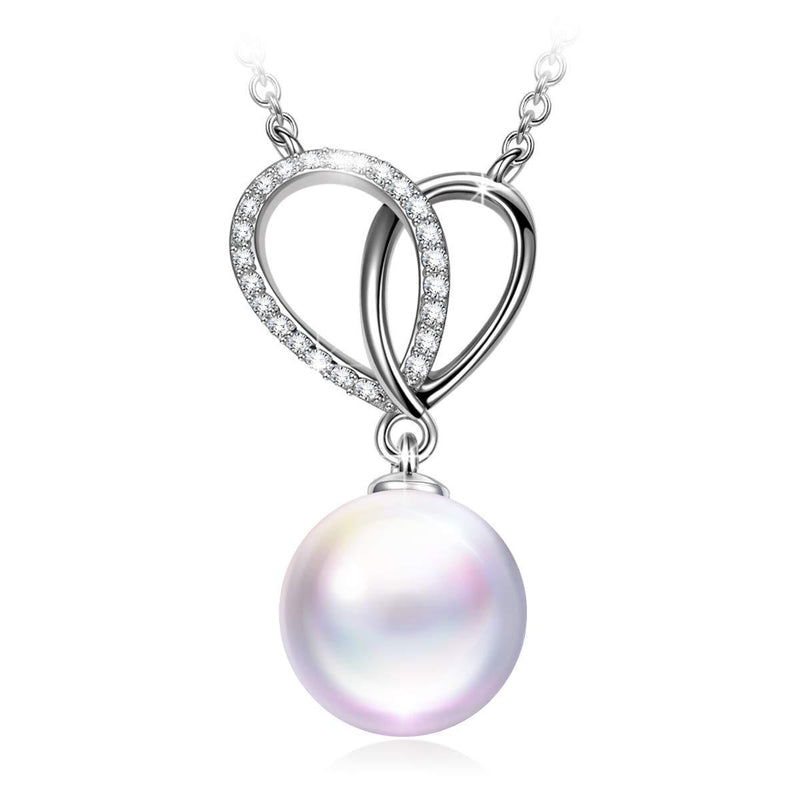 [Australia] - J.NINA ✦Only You✦ Christmas Necklace Gifts for Women Necklace Withe Pearls Necklace for Her with Crystal form SWAROVSKI Luxury Packaging Best Gifts for Her Crystal White Pearl - Heart Necklace 