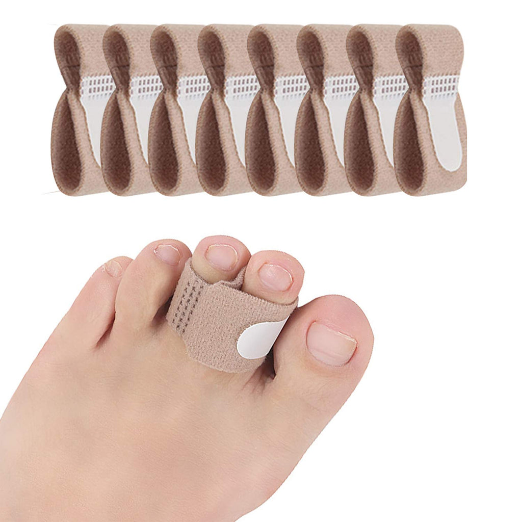 [Australia] - 8 Pieces Toe Splint Wraps Non Slip Hammer Toe Straightener for Broken Toe, Crooked, Overlapped, and Hammer Toes-Women and Men 