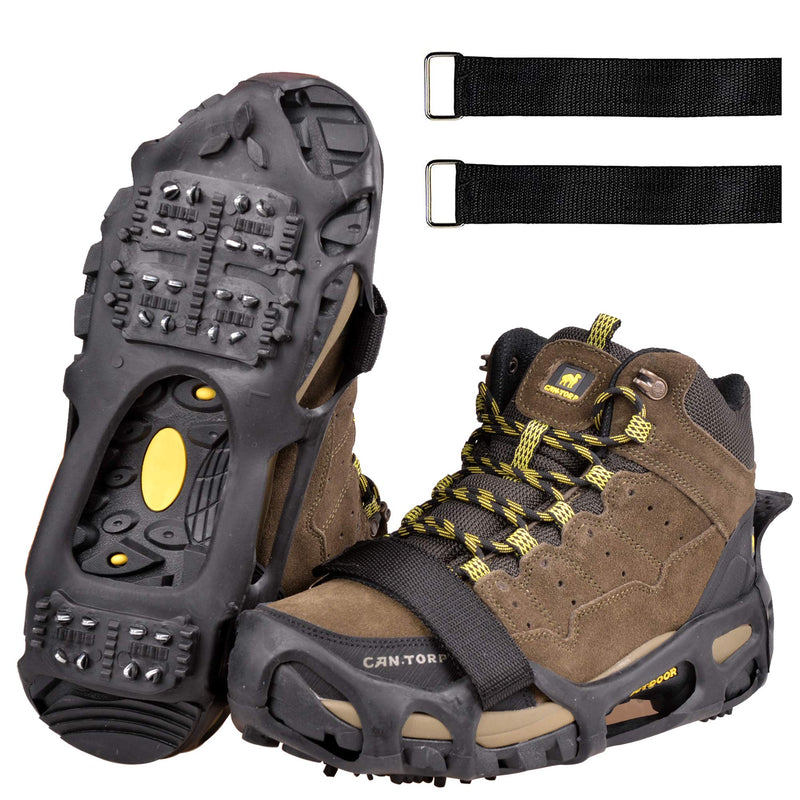 [Australia] - Shaddock Fishing Ice Cleats for Shoes and Boots, Ice Snow Traction Cleats Crampons for Men Women Kids Winter Walking on Ice and Snow Anti Slip Overshoe Stretch Footwear 24 Steel Crampons Small(3.5-5men/5.5-7women) 