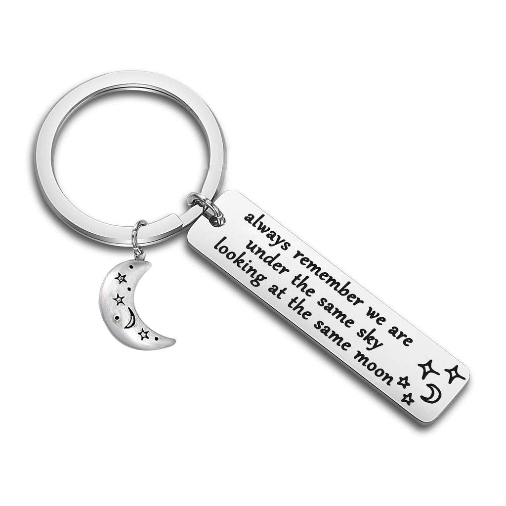 [Australia] - Long Distance Relationship Gifts Always Remember We Are Under The Same Sky Looking At The Same Moon Friends Bff Key Chain Gift for Husband Boyfriend 