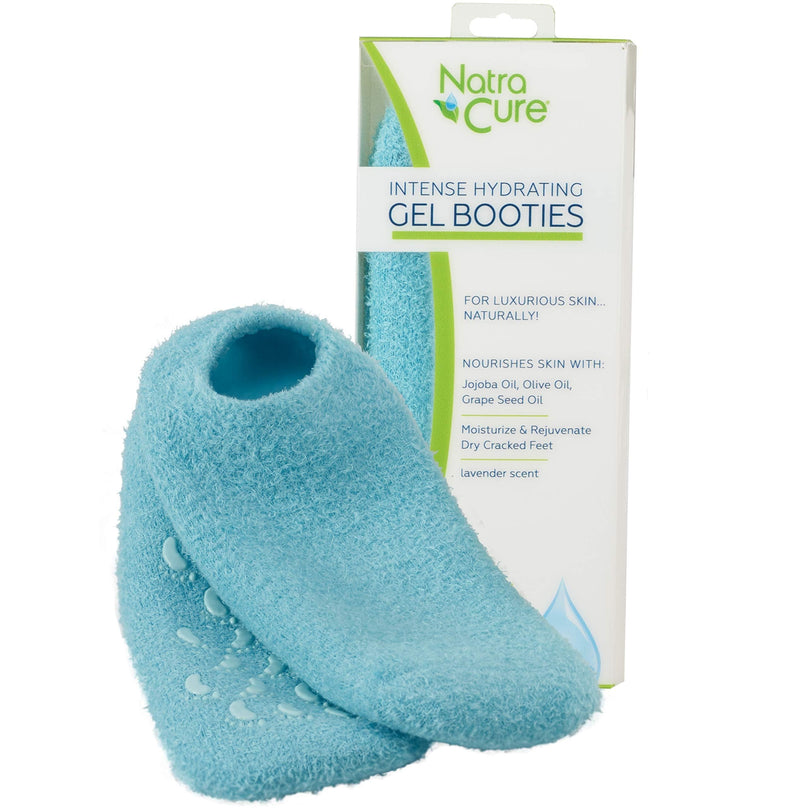 [Australia] - NatraCure Moisturizing Gel Socks - (Helps Dry Feet, Cracked Heels, Dry Heels, Rough Calluses, Cuticles, Dead Skin, Use with your Favorite Lotions, Creams or Spa Pedicure) - Color: Aqua 