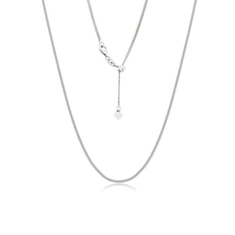 [Australia] - Verona Jewelers 925 Sterling Silver Adjustable Cuban Curb Chain for Women| Bolo Necklace for Women | Thin Adjustable Bolo Necklace| Silver Necklace for Women Teen Girl 