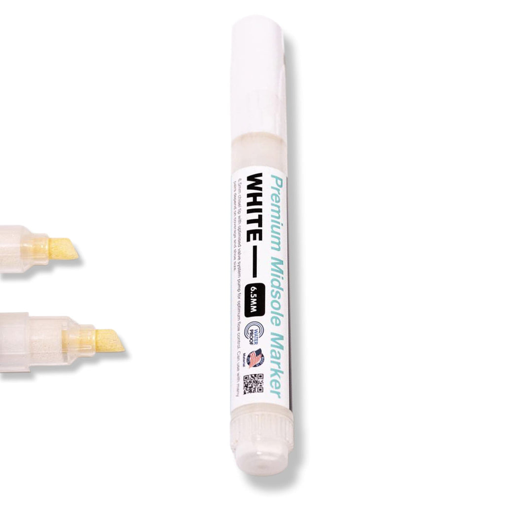 [Australia] - Wilkins Premium Midsole Marker for Customization Paint on Leather, Suede, Fabric and Soft Foam for 2-4 Pair of Shoes White 