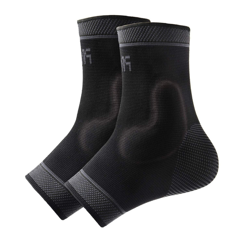 [Australia] - Protle Foot Socks Ankle Brace Compression Support Sleeve with Silicone Gel - Boosts Recovery from Joint Pain, Sprain, Plantar Fasciitis, Heel Spur, Achilles tendonitis Medium Pair-Black 